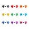 Led and usual light bulbs icon color set