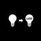 Led and usual light bulbs icon isolated on dark background