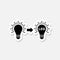 Led and usual light bulbs icon sticker