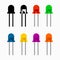 LEDs Light-emitting diode in different colors