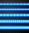 LEDs strips blue seamless horizontal pattern set. Glowing lamps garlands. Electric lighting.