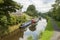 Leeds Liverpool Canal landscape with barges