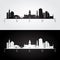 Leeds skyline and landmarks silhouette