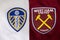 Leeds United Against West Ham United Crest on Football Jersey For EPL