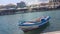 Lefkada city sea boats sea background greece