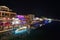 Lefkada/Greece - September 17 2018: Lefkada`s town by night
