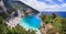 lefkada Ionian island of Greece . best scenic beaches - beautiful Agiofil