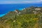 Lefkada island Landscape with forest and Ionian sea
