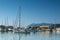 LEFKADA TOWN, GREECE JULY 17, 2014: yacht harbor at Lefkada town, Greece