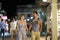 Lefkas, Greece, September 2018, Night view of tourists going around Lefkada town