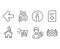 Left arrow, Download file and Search people icons. Shopping cart, Communication and Laureate signs.