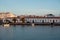 The left bank of Tavira Santa Maria at sunset