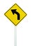 Left direction traffic sign isolated
