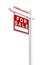 Left Facing Foreclosure Sold For Sale Real Estate Sign Isolated