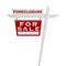 Left Facing Foreclosure Sold For Sale Real Estate Sign Isolated