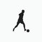 left footed smooth dribbling - silhouette illustration