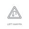 Left hair pin sign linear icon. Modern outline Left hair pin sig