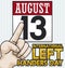 Left Hand Pointing at Calendar to Celebrate Left Handers Day, Vector Illustration
