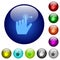 Left handed slide right gesture color glass buttons