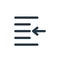 left indent icon vector from text editor concept. Thin line illustration of left indent editable stroke. left indent linear sign