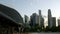 On the left the Opera Esplanade Theater, on the right the great buildings of the city of Singapore