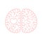 Left and Right Brain, Love and Money concept outline stroke dot flat design with Heart symbol illustration