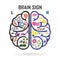 Left and right brain symbol,creativity sign,busine