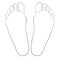 Left and right foot soles contour illustration