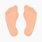 Left and right foot soles illustration for footwear, shoe concepts, medical, health, massage, spa, acupuncture centers etc. Realis