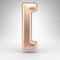 Left square bracket symbol on white background. Matte copper 3D sign with shiny metallic texture.