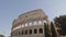 Left to right real time pan shot of Colosseo in Rome. The Colosseum also known as the Flavian Amphitheatre, an oval