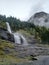 Left view of the Rouget waterfall + bench - Mountain