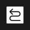 Left winding road arrow dark mode glyph ui icon