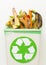 leftover food waste recycle bin. High quality beautiful photo concept