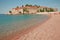 The leftside beach of Sveti Stefan