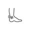 Leg ankle pain line icon