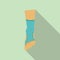 Leg bandage icon flat vector. Accident hurt