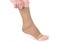 Leg Brace isolated on white background. Trauma Ankle orthosis. Injury. Orthopedic Ankle Brace.