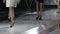 Leg charming step girl model week fashion show walk heeled catwalk podium 4k.