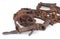 Leg & hand cuffs old rusted antiqued iron with key