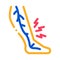leg pain varicose disease color icon vector illustration