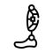 Leg prosthesis line icon vector isolated illustration