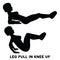 Leg pull in knee up. Sport exersice. Silhouettes of woman doing exercise. Workout, training