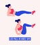 Leg Pull-In Knee-ups exercise, Woman workout fitness, aerobic and exercises. Vector Illustration.