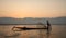 Leg-Rowing Fisherman at sunrise, Inle Lake, Shan State, Myanmar