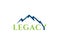 Legacy wordmark logo with mountain as background