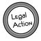 LEGAL ACTION stamp on white background