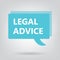 Legal advice written on speech bubble