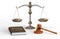 Legal attributes: gavel, scale and law book