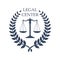 Legal Center emblem with Scales of Justice icon